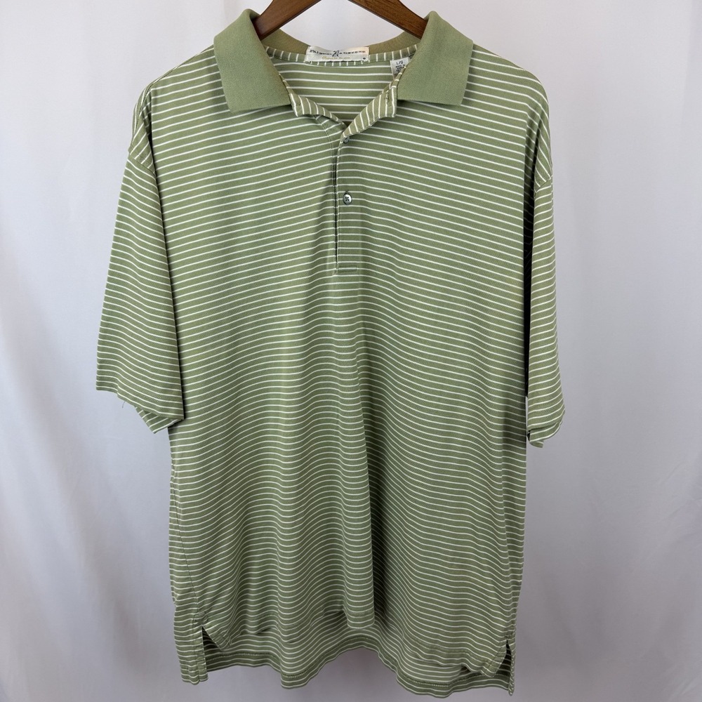 Fairway & Greene Men's Large Golf Polo Striped‎ Green